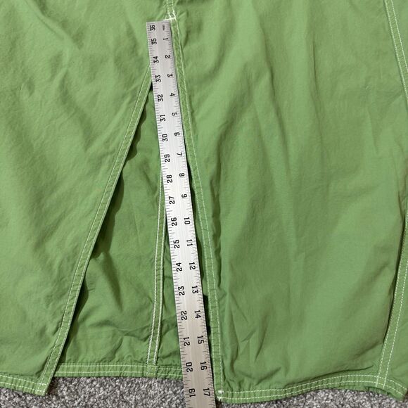 Pilcro Skirt Womens 8 Green Midi Pencil Front Slit Pockets Zip Belt Loops Cotton - Picture 11 of 13